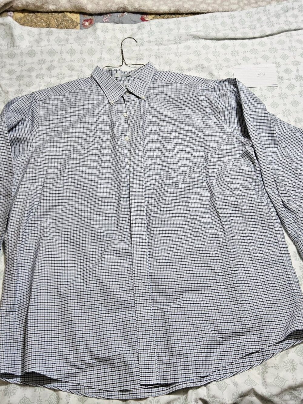 L.L. Bean Men’s Wrinkle-Free Pinpoint Oxford Tattersall Check Shirt - Size 18-36